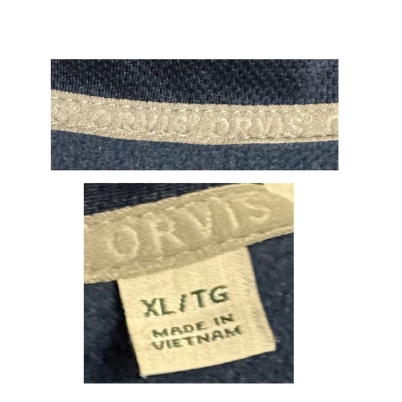 ORVIS Mens Full-Zip Jacket XL / Navy Colorblock Pockets Mock-Neck Logo - Outdoor - Picture 3 of 8